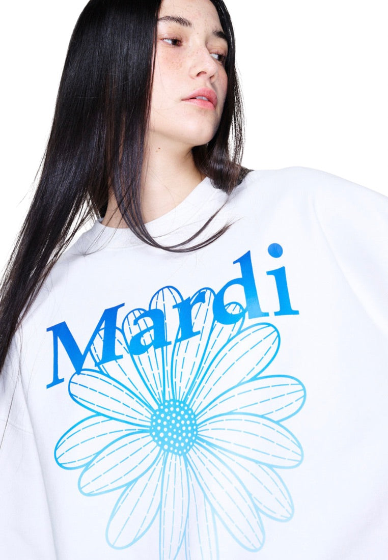 Sweatshirt FlowerMardi Gradation White Blue