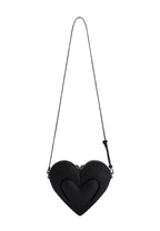 Francisca Heart Shaped Crossbody Bag - Black