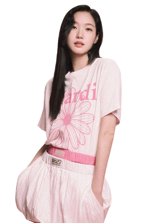 Tshirt FlowerMardi White Pink