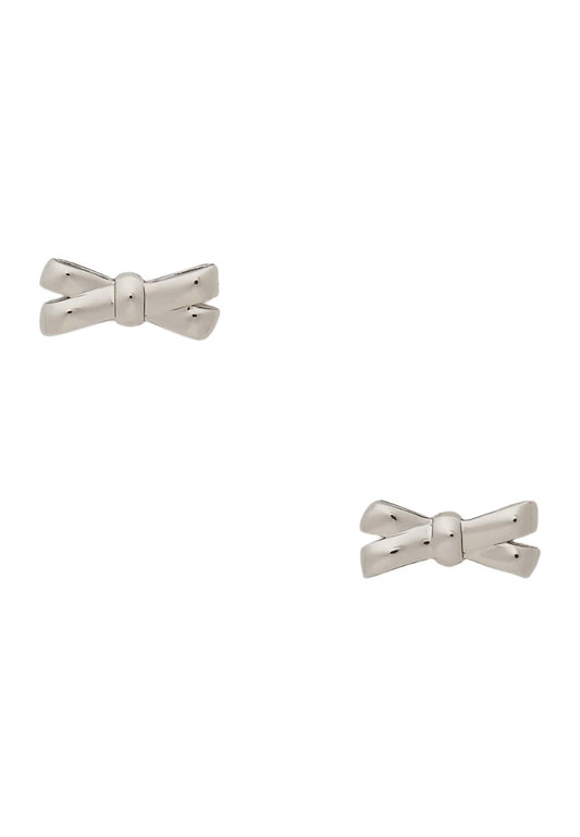 Double Bow Studs Imitation Rhodium