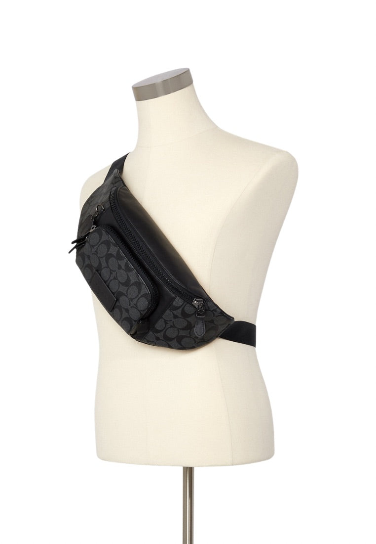 Track Belt Bag In Signature Canvas Charcoal Black