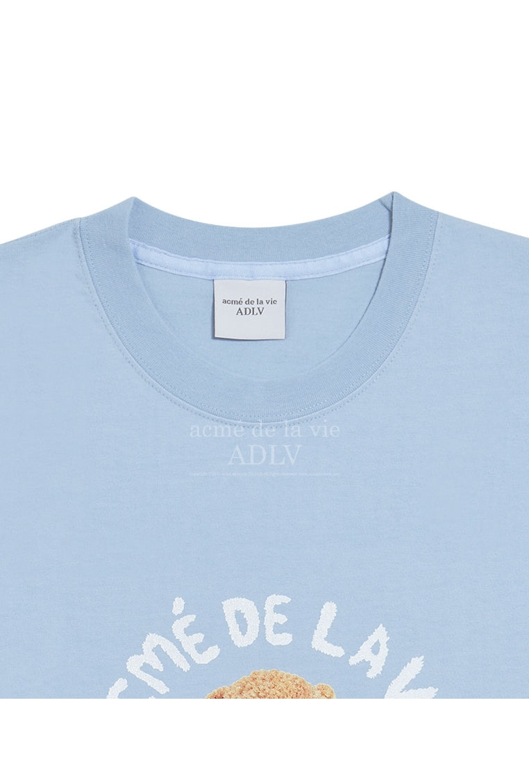 Teddy Bear (Bear Doll) Short Sleeve T-Shirt Sky Blue