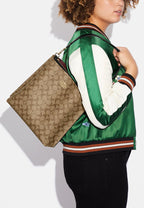 Mollie Bucket Bag In Signature Canvas Khaki Black