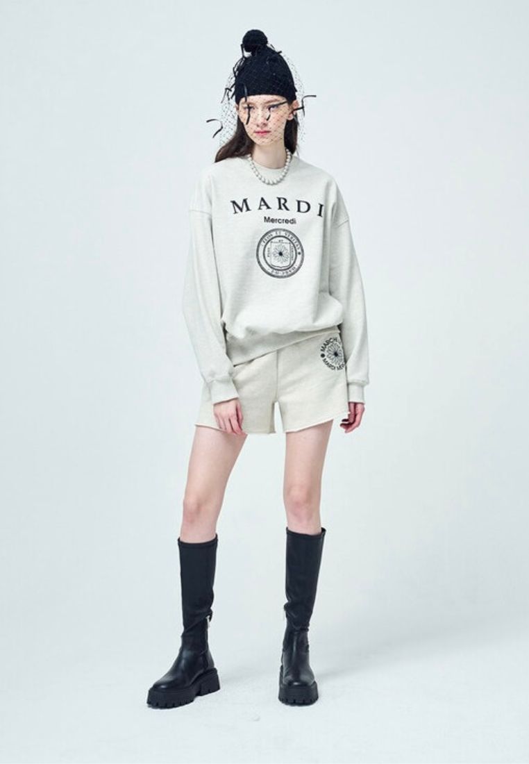 Sweatshirt Univ Oatmeal Black