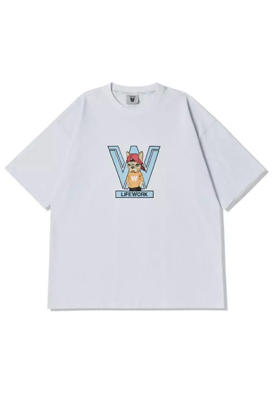 [DEFECT SALE 348] Logo Snapback Hipdog T-Shirt WH size M