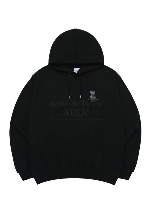 Fuzzy Bear Hoodie Black