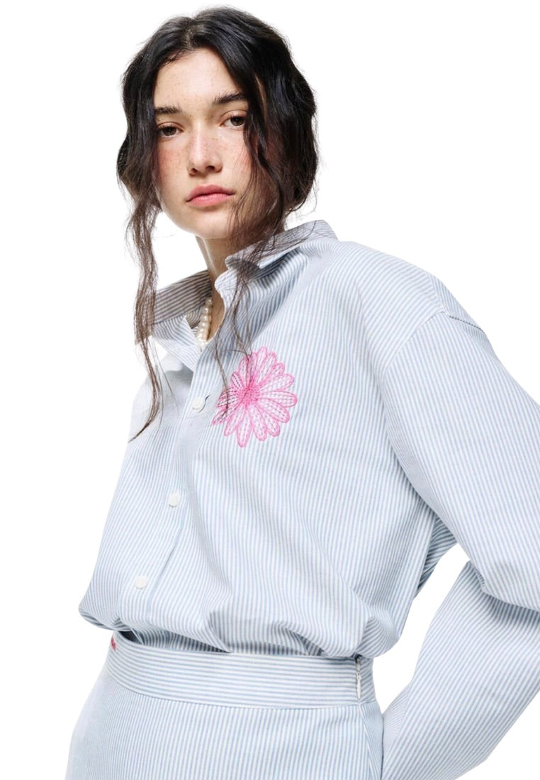 Oxford Shirt Stripe Sky Pink
