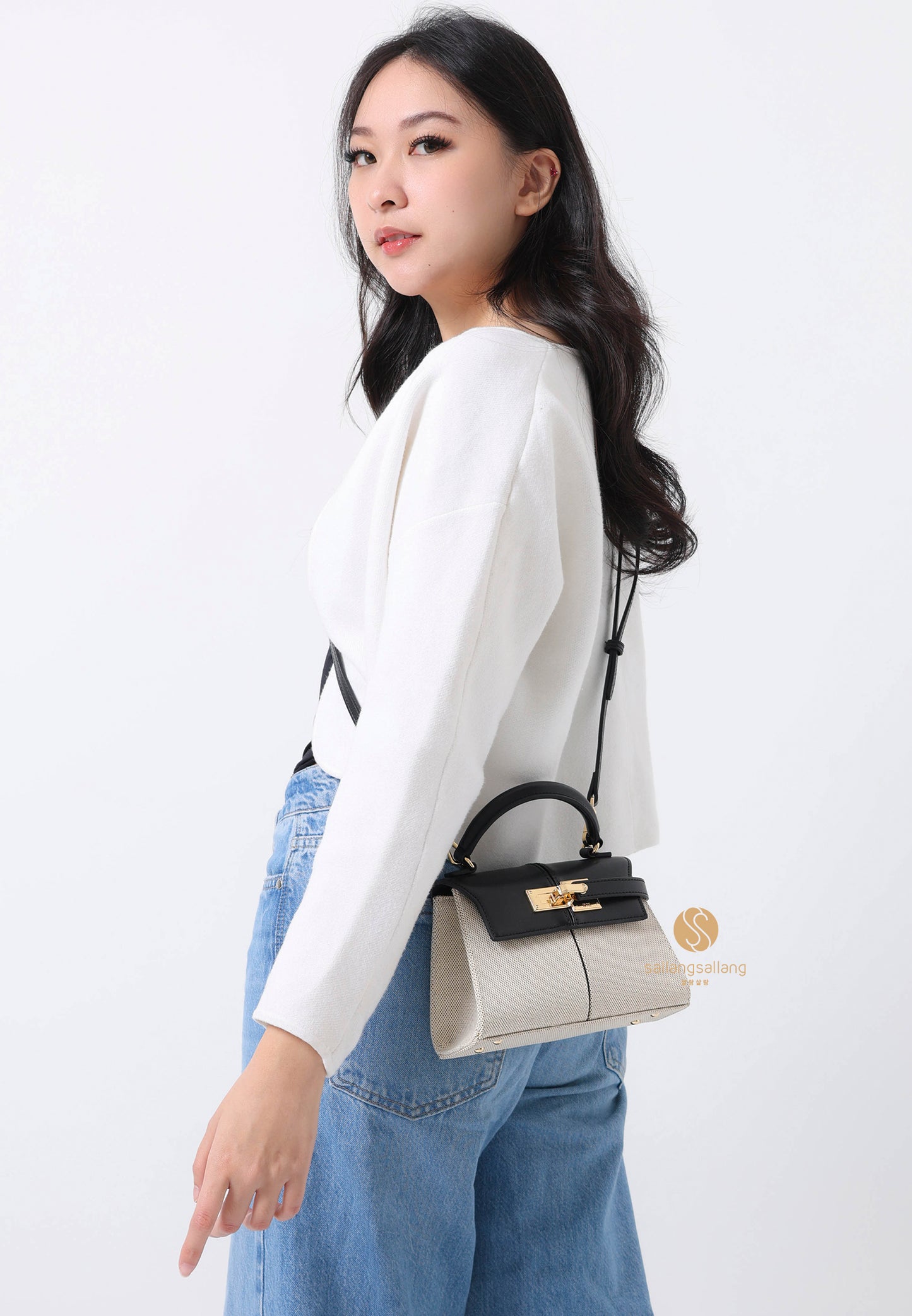 Elise Top Handle Bag - Black Canvas