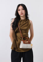 Elise Top Handle Bag - Brown Canvas