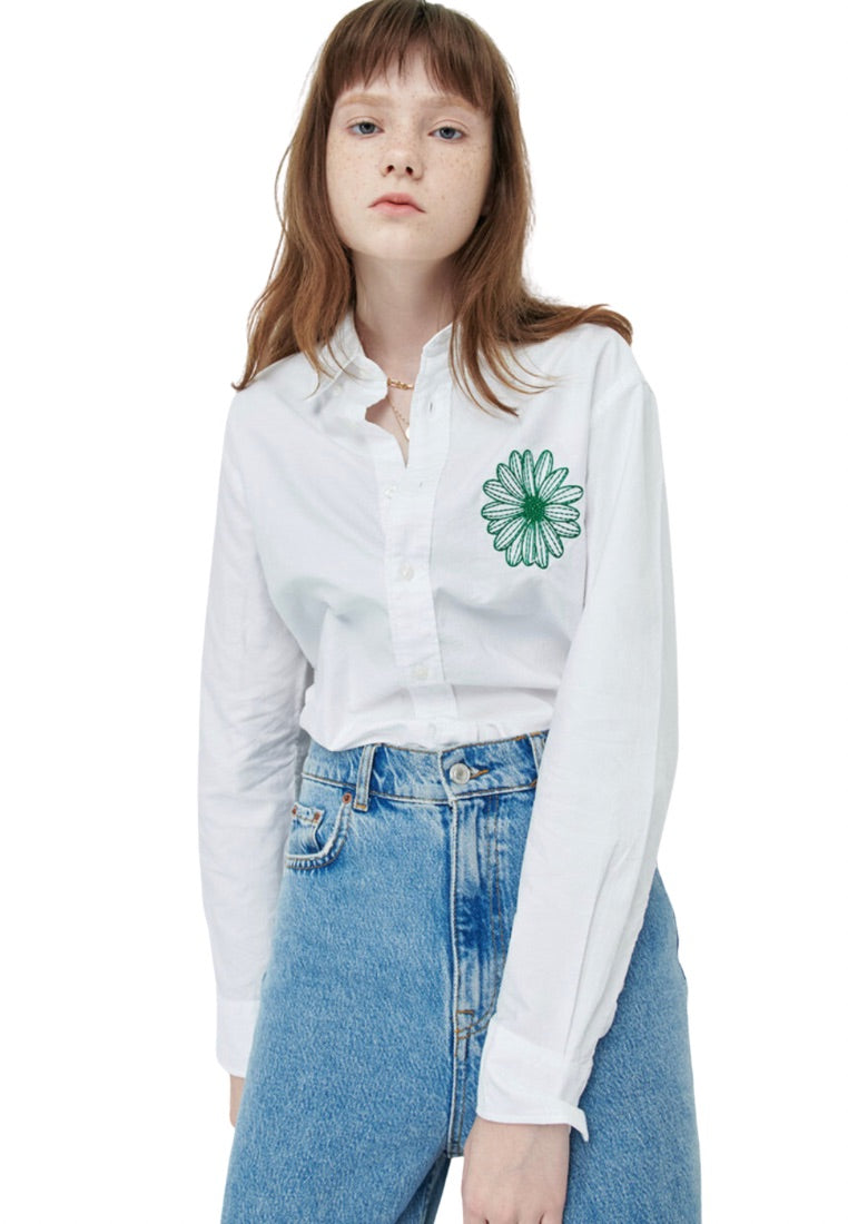 Oxford Shirt White Green