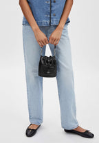 Mini Bucket Bag Silver Black
