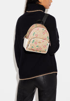 Mini Court Backpack In Signature Canvas With Heart Cherry Print Light Khaki Multi
