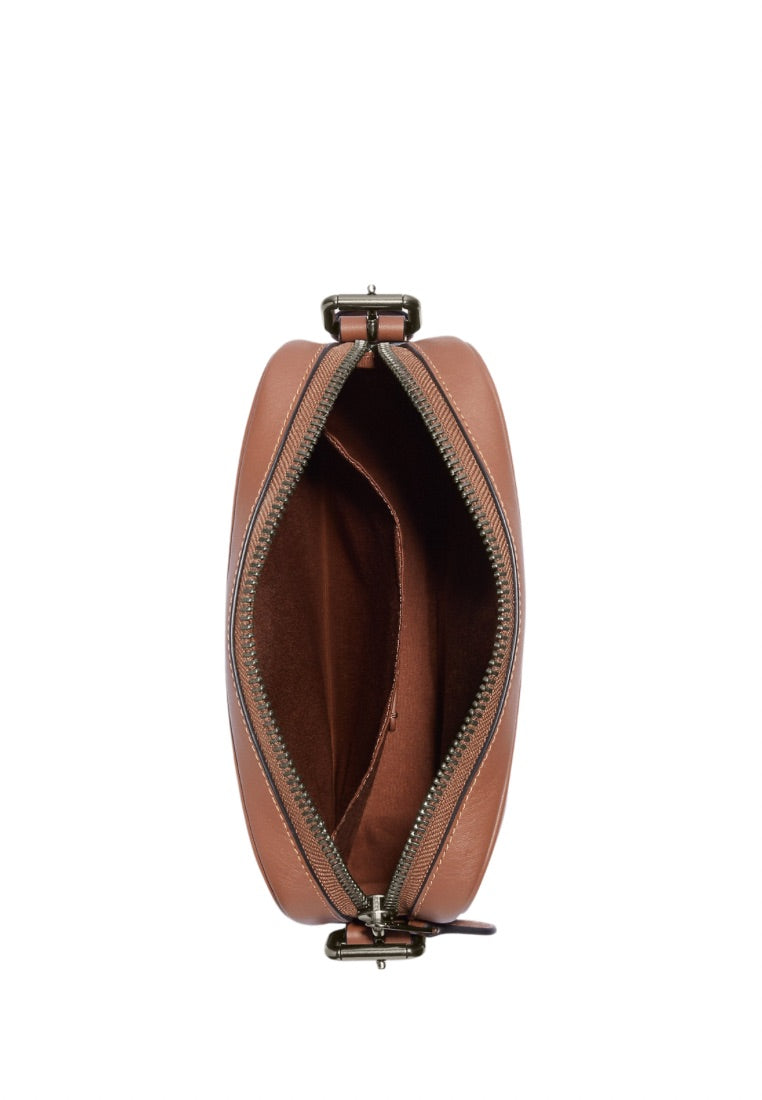 Hudson Crossbody 21 In Signature Canvas With Trompe L'oeil Print Khaki Multi