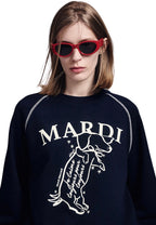 Sweatshirt Raglan Swing The Tail Ddanji Navy Cream