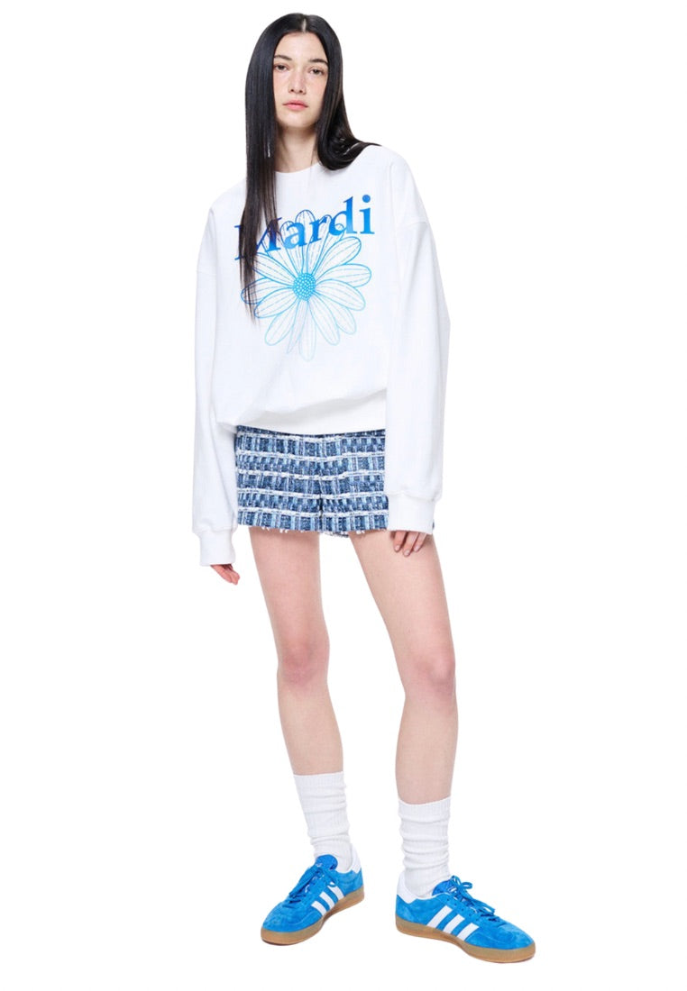 Sweatshirt FlowerMardi Gradation White Blue