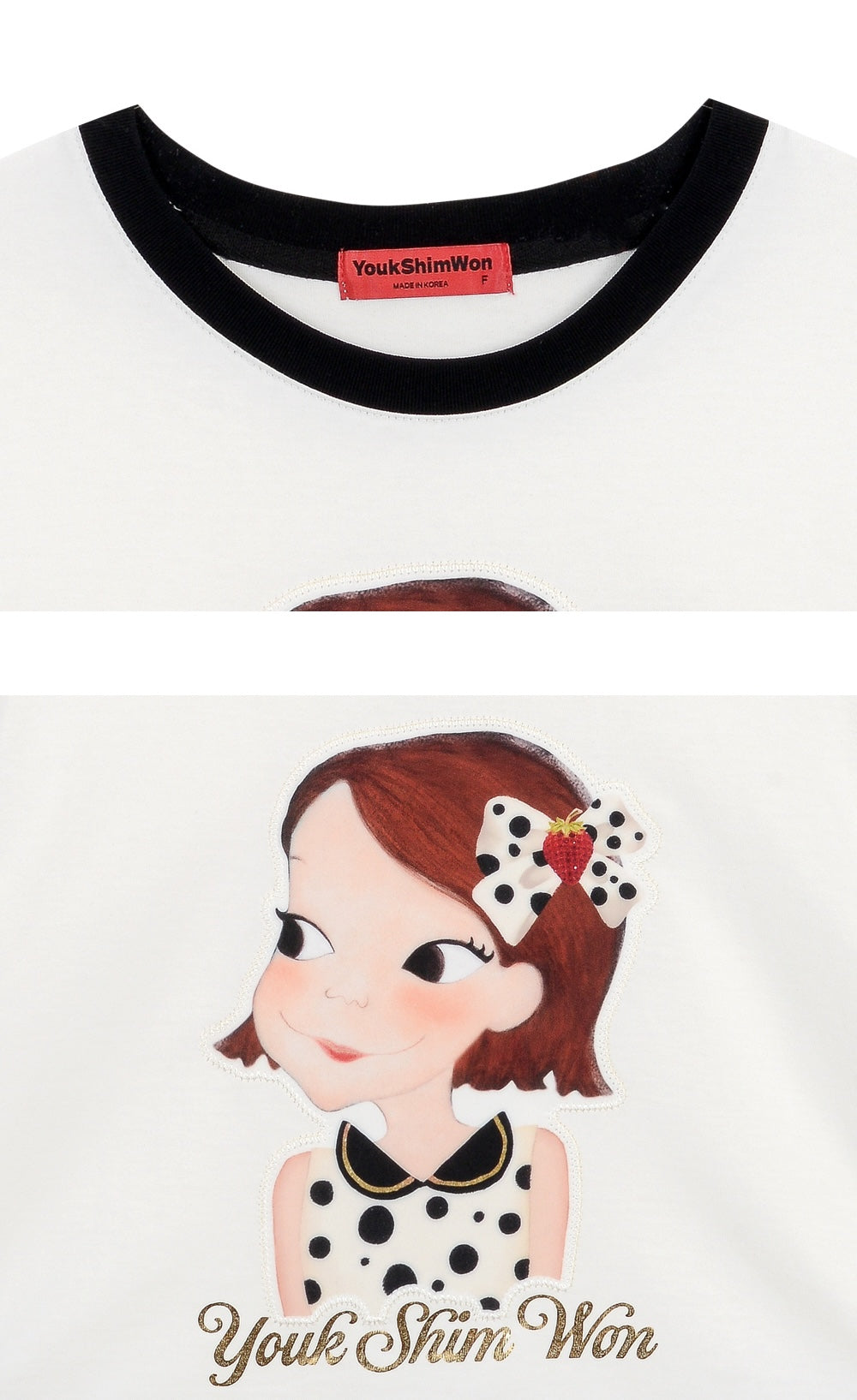 Dot Lady Crop T-Shirt F Ria