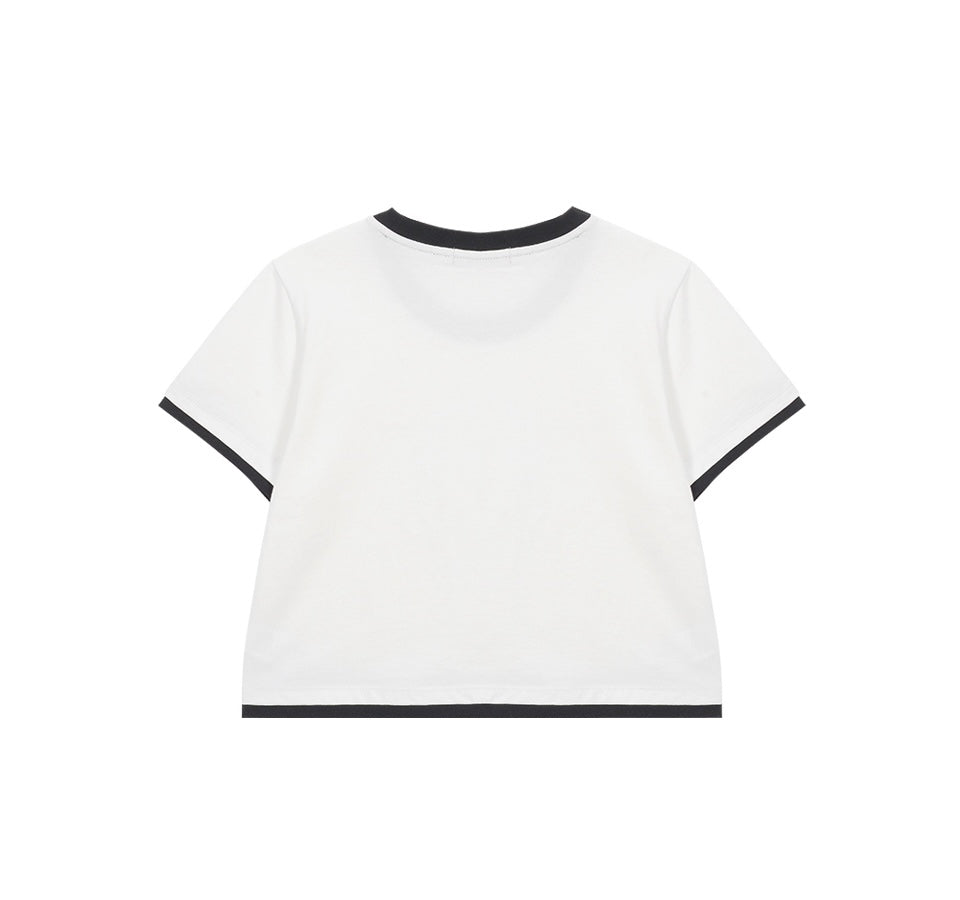 Dot Lady Crop T-Shirt F Ria