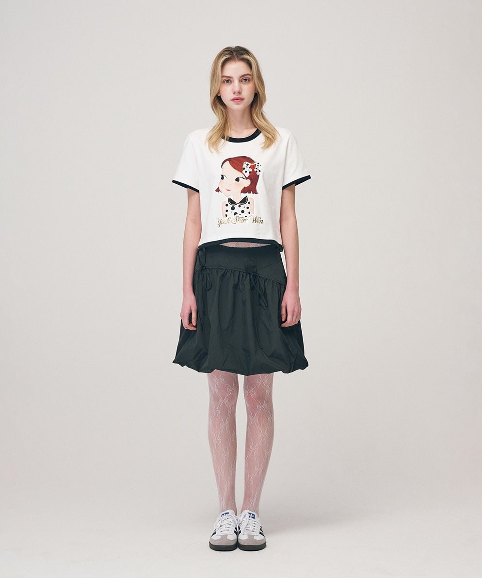 Dot Lady Crop T-Shirt F Ria