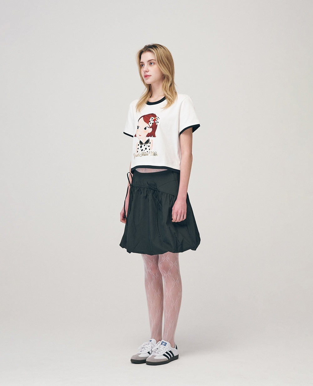 Dot Lady Crop T-Shirt F Ria
