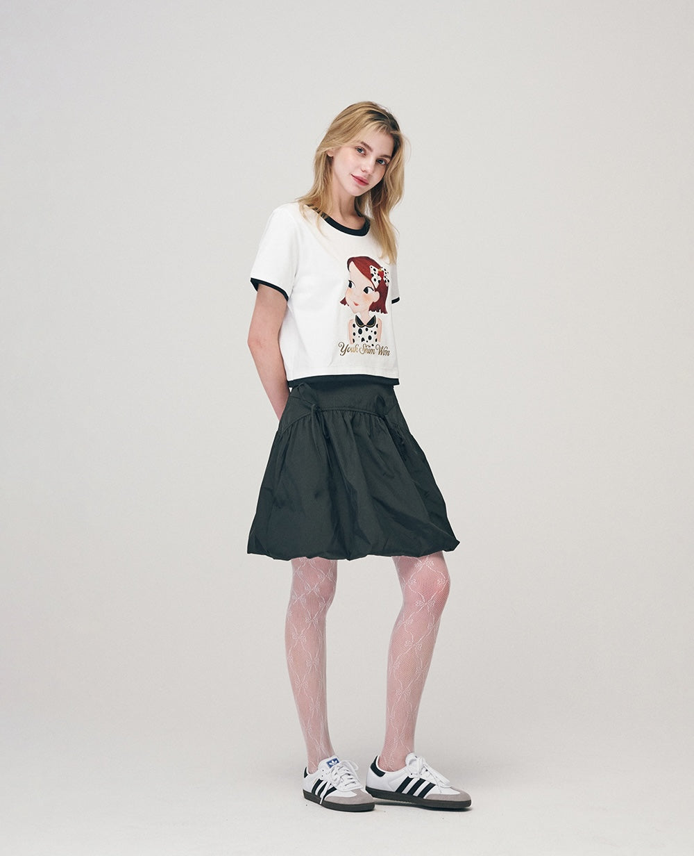 Dot Lady Crop T-Shirt F Ria