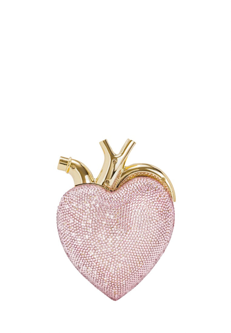 Maren Artificial Crystal Heart Shaped Bag - Pink