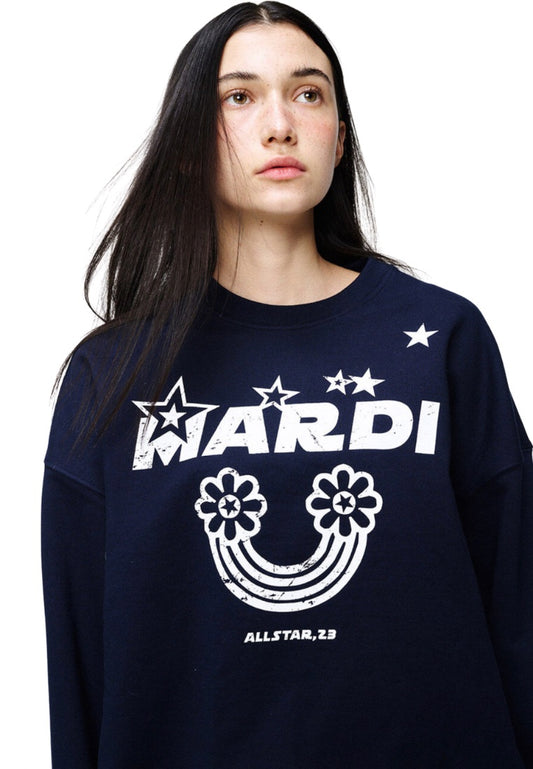 Sweatshirt Rainbow Crack Navy White