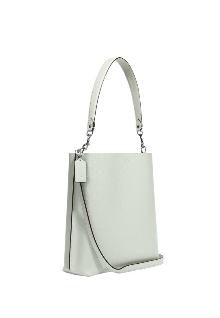 Mollie Bucket Bag With Signature Canvas Interior Light Sage Khaki