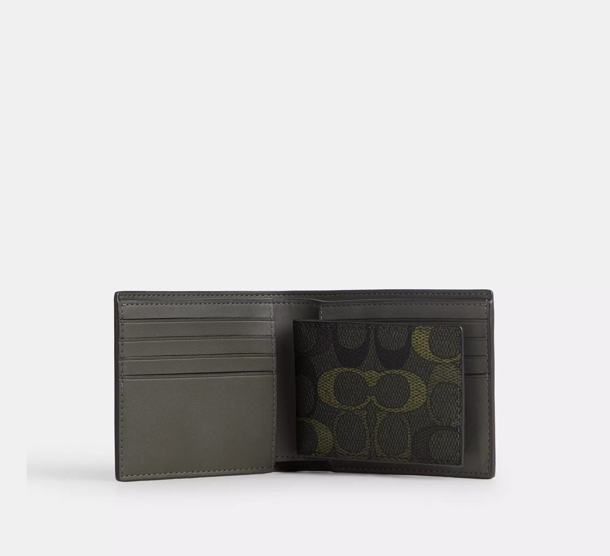 3-In-1 Wallet In Signature Camo Print Green