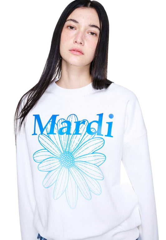 Sweatshirt FlowerMardi Gradation White Blue