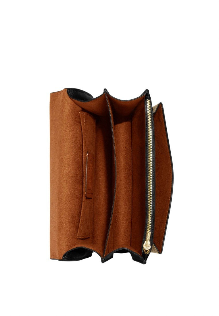 Klare Crossbody Bag In Micro Signature Canvas Khaki Black