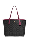 City Tote In Signature Canvas Black Cherry