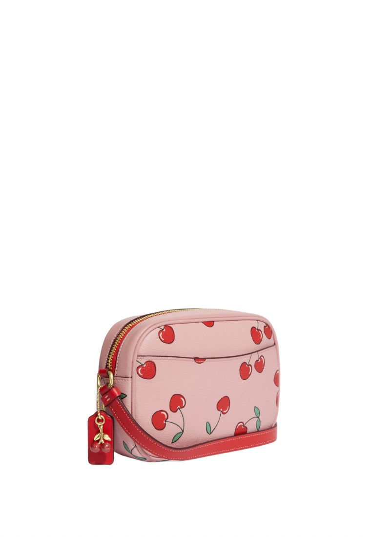 Mini Jamie Camera Bag With Heart Cherry Print Powder Pink Multi