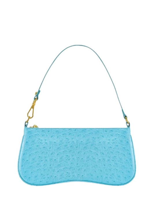 Eva Shoulder Bag - Lake Blue Ostrich