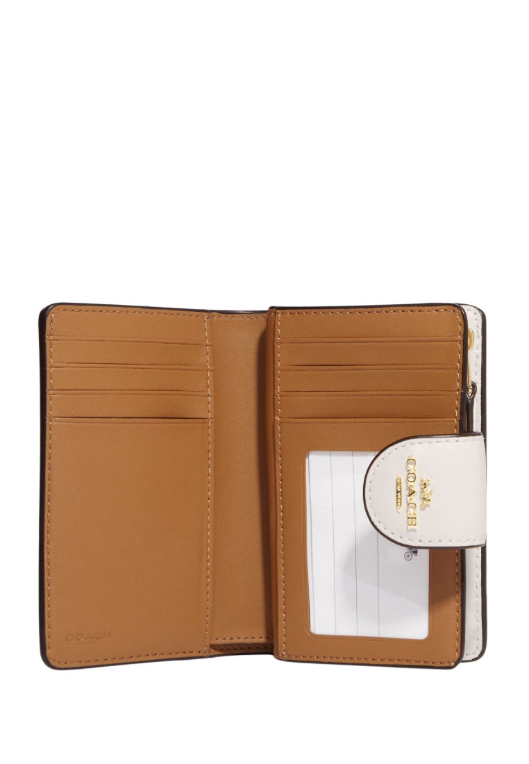 Medium Corner Zip Wallet In Signature Canvas With Heart Cherry Print Light Khaki Multi