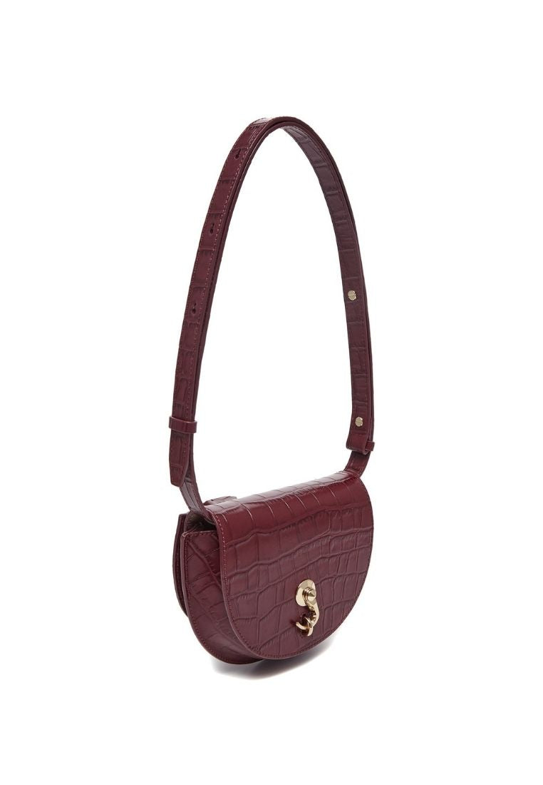 City Bag Croco Small Burgundy