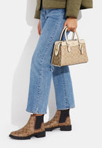 Mini Darcie Carryall In Blocked Signature Canvas Light Khaki Multi