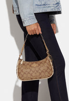 Teri Shoulder Bag In Signature Canvas Khaki Chalk Multi