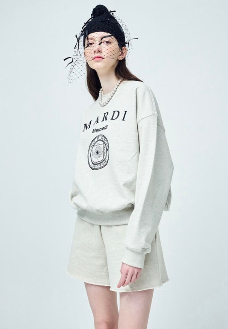 Sweatshirt Univ Oatmeal Black