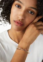 Skinny Mini Bow Bangle Rose Gold