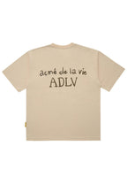 Glossy Basic Logo Short Sleeve T-Shirt Beige