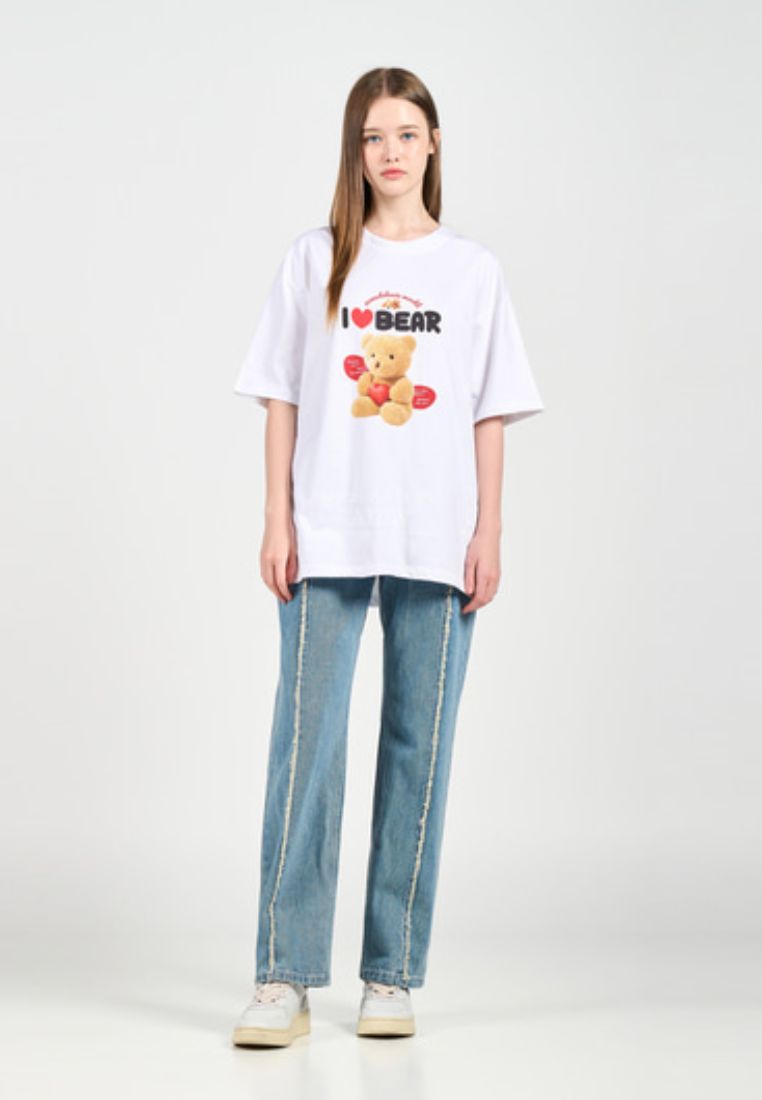 I LOVE TEDDY BEAR Short Sleeve T-Shirt White