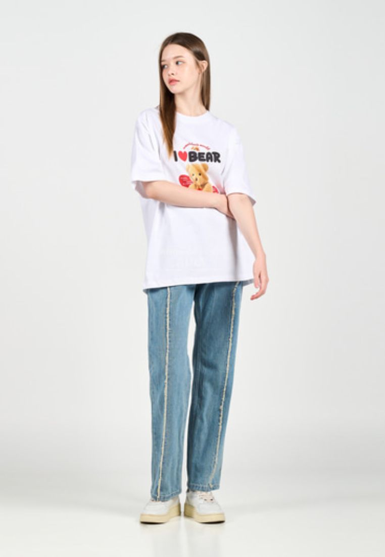 I LOVE TEDDY BEAR Short Sleeve T-Shirt White
