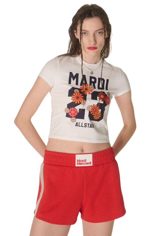 Cropped Tshirt Numero 23 White Navy