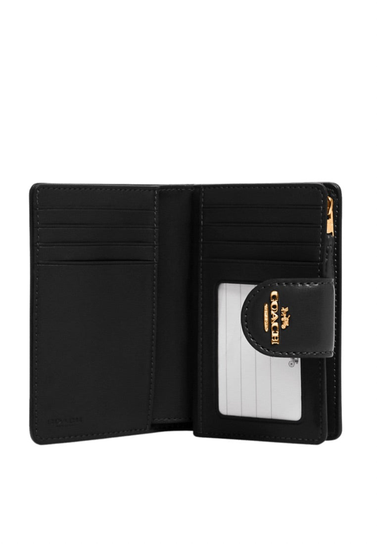 Medium Corner Zip Wallet In Signature Canvas Brown Black