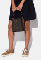 Mollie Bucket Bag 22 In Signature Canvas Brown 1941 Red