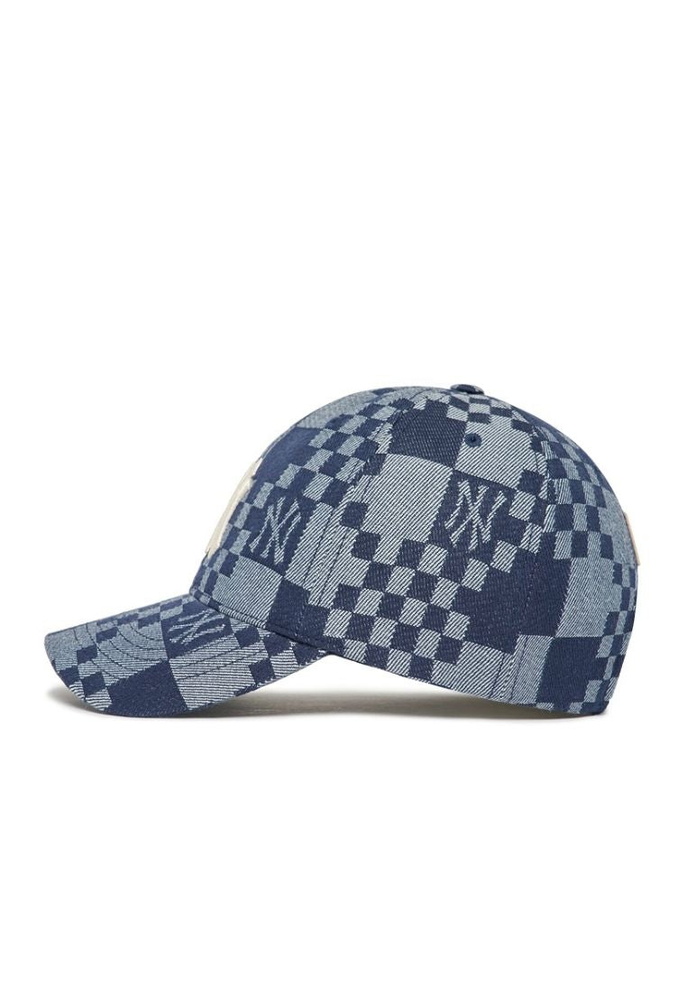 Checker Board Denim-Like Ball Cap NEW YORK YANKEES blue