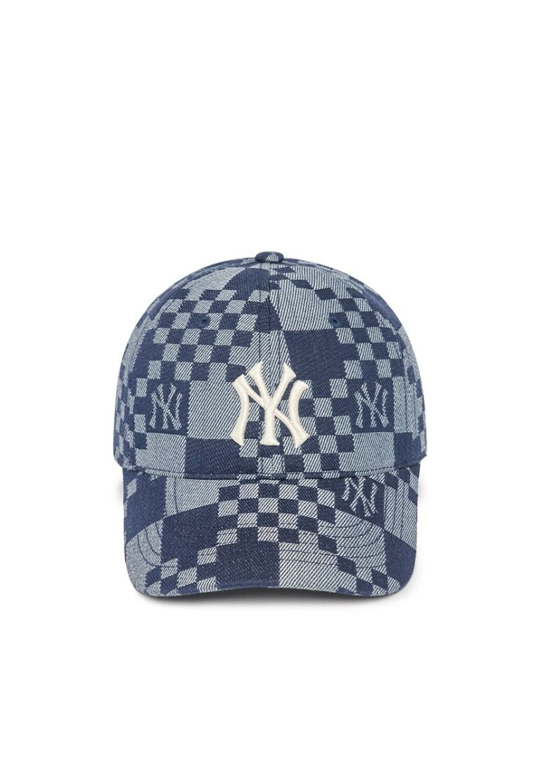 Checker Board Denim-Like Ball Cap NEW YORK YANKEES blue
