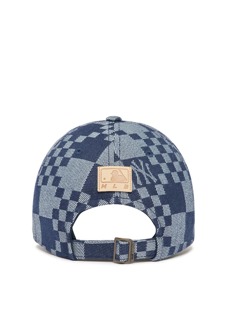 Checker Board Denim-Like Ball Cap NEW YORK YANKEES blue