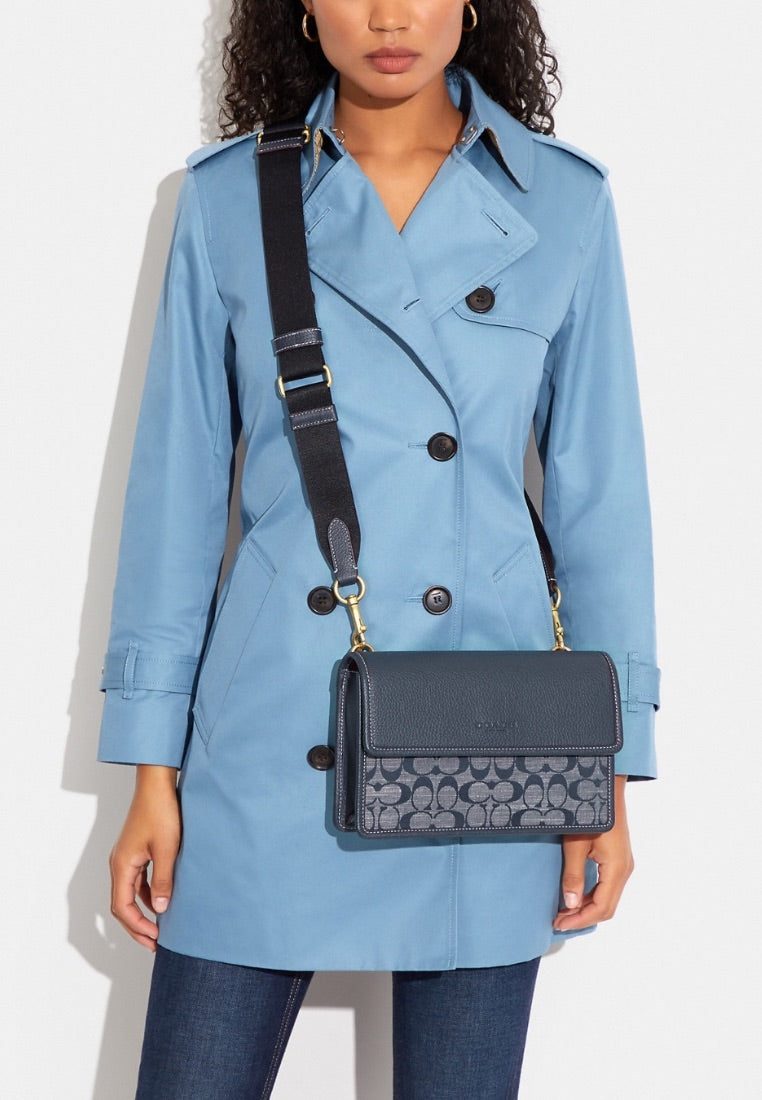 Turner Flap Crossbody In Signature Chambray Denim