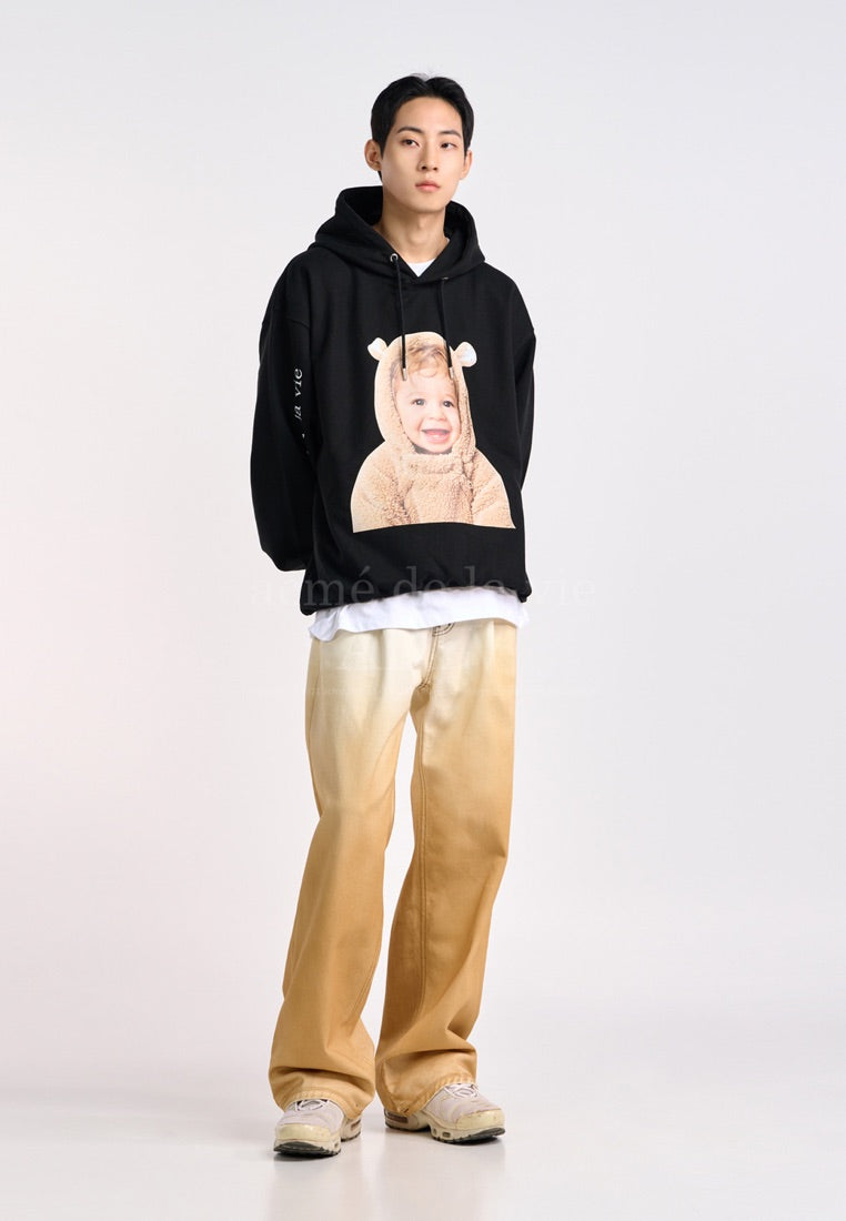 Baby Face Hoodie Black Bear Doll